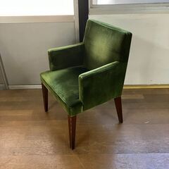 P0737 カフェチェア 椅子 肘置きあり モスグリーン 喫茶店