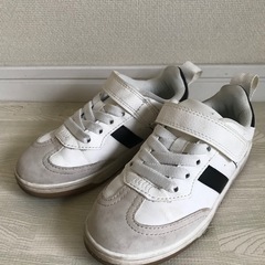 【H&M】キッズ用スニーカー マジックテープ　ホワイト　 17.5cm