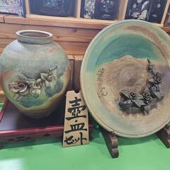 置物　壺,皿セット(大)