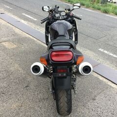 福山市 瀬戸町 カワサキ ZZR400 ZX400N 実働 車検R8年2月付き 吹け上がり良好 アサヒナレーシング カチ上げ 2本出しマフラー カスタムベースにもの画像
