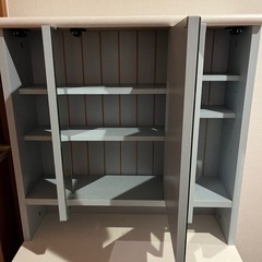 明日まで掲載。ドレッサー 北欧 水色 椅子付き 美品の画像