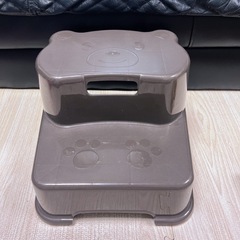 くまさん　2段踏み台　茶色