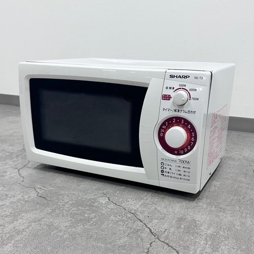 SNT746 通電確認済み SHARP 電子レンジ 2019年製 ホワイト RE-T3-W6 700w 家電 シャープ ターンテーブル