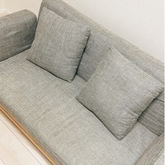 【取引完了】LOWYA製ソファベッド ファブリックグレー