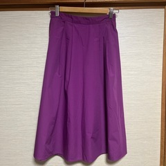 【古着】GU 紫 フレアスカート ひざ丈　Mサイズ