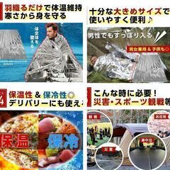 大判エマージェンシーシート /防寒シート 保温シート アルミブランケット（新品）2枚セットの画像
