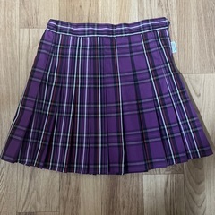 【古着】紫 チェック柄 スカート Sサイズ