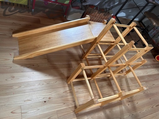 木製　ジャングルジム　すべり台