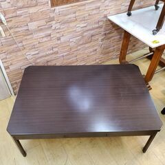 ニトリ 家具調 コタツ こたつ 引出し2個付き 継脚付き ダークブラウン 長方形 フラットヒーター◆幅120㎝×奥行80㎝×高さ35.5/41.5㎝◆近隣配送無料 買取帝国 朝霞店の画像