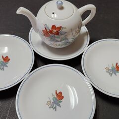 有田焼 醤油差し 哲山作　おてしょう皿4枚