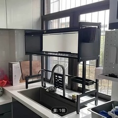 金属製キッチンシンクオーガナイザー、多機能食器乾燥ラックの画像
