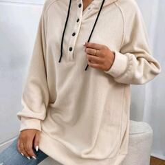 【ほぼ新品】ロング丈ふわふわパーカー フリース 授乳服としても♪の画像