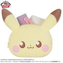 新品☆ポケピース　大きい顔型ぬいぐるみポーチ　ピカチュウ