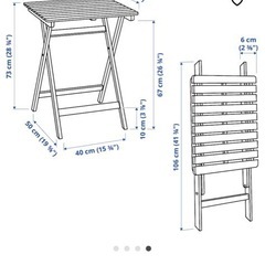IKEA折りたたみテーブル＆チェアの画像