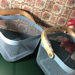 IKEA カゴ 水色 収納かご 2個セット☆の画像