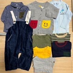 ベビー服　秋冬　90サイズ　95サイズ　長袖 長ズボン 50枚 ＋ 靴下 10足 セット　まとめ売り　男の子　子供服の画像