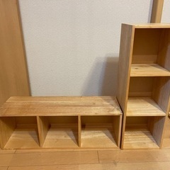 ナチュラルウッド　卓上収納2セット