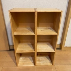 ナチュラルウッド　卓上収納2セットの画像