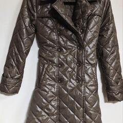 ☆サイズＭ☆美品☆温か〜い女性用コート☆ブラウン キルティング ロングコート☆の画像
