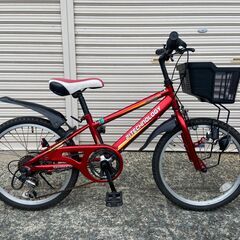 中古　子供用マウンテンバイク　シマノ6段ギア　20インチ　レッド