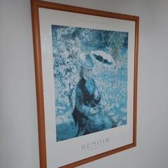 ★海外輸入【豪華アンティーク テーブル&銘画プリント木枠入り】の画像