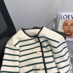 【新品】セーター レディース ネック ニット カーディガン セーター スタイル女性ルーズ長袖厚手トップ コートの画像