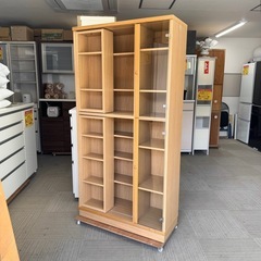 【超美品‼️】90cm幅スライド書棚 本棚 多目的棚 コレクショ...