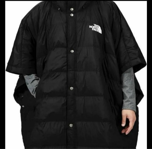 THE NORTH FACE ポンチョ 中綿 ブラック フード付き