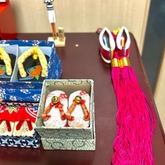 京都風オブジェ　雪駄・下駄・花魁下駄・鏡付き小物入れ火消し上り　ミニチュア　京都　オブジェ　置物　和風の画像
