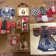 和紙押絵小町しおり・和紙切わらべ・布製ミニはっぴ飾り