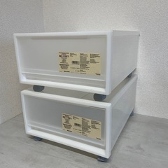 （決まりました）無印良品　キャスター付き収納ケース　引き出し式　　2個セットの画像