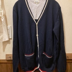 美品　BEAMS ネイビー カーディガン L