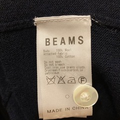 美品　BEAMS ネイビー カーディガン Lの画像