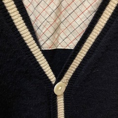 美品　BEAMS ネイビー カーディガン Lの画像