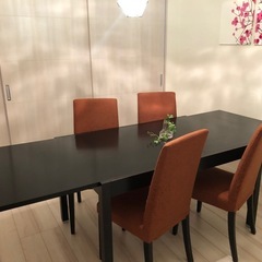 【ボーコンセプト】伸縮ダイニングテーブル＆チェアーセットの画像