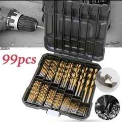 ⑬【新品】ドリル キリ 99本セット チタンコーティング　鉄工　木工