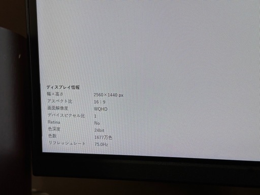 27インチ WQHD モニター