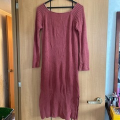 秋らしいセーターワンピース