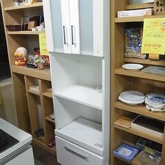 キッチンボード　２ドアレンジボード　ホワイト　白　食器棚　食器収...