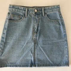未使用 美品✨ デニム ミニ スカート Mサイズ ライトブルー ...