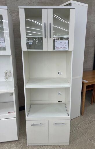 ★ジモティ割あり★  食器棚 白 H178×D38×W60 クリーニング済み TJ9484