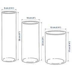 IKEAイケア花瓶3点セットCYLINDER シリンデルの画像