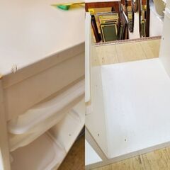 TROFAST トロファスト 収納ラック 階段ラック ホワイト 収納ボックス6個付き◆幅99㎝×奥行44㎝×高さ94㎝/68㎝/43㎝◆買取帝国 朝霞店 配達可能の画像