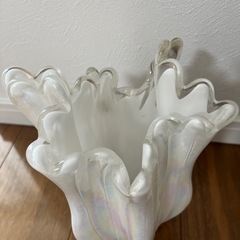 昭和レトロ　花瓶　クラタクラフトグラスの画像