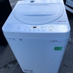 NO 631 ?福岡市内配送設置無料✨?　2019年 シャープ SHARP 全自動洗濯機 幅56.5cm(ボディ幅52.0cm) 5.5kg ステンレス槽 ホワイト系 ES-GE5C-W