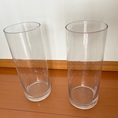 今週末最後 【2個セット】ガラスの花瓶(シリンダー30センチ) 
