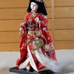 BS3 市松人形 美品 高さ32ｃｍ 昭和30年代 木製ガラスケース付 昭和レトロ / インテリアの画像