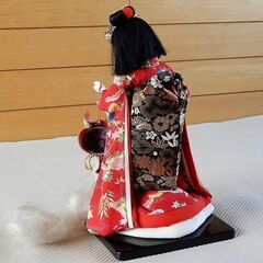 BS3 市松人形 美品 高さ32ｃｍ 昭和30年代 木製ガラスケース付 昭和レトロ / インテリアの画像