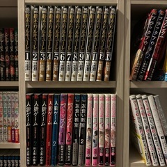 スライド付き本棚2台マンガ600冊以上まとめ売りの画像
