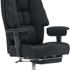 SKYE社製 ゲーミングチェア  デスクチェア オフィスチェア ハイバック 椅子 パソコンチェア オットマン付き ゲーム用チェア 135度リクライニング 社長椅子 高さ調節機能 メッシュ 通気性 (ブラック)の画像